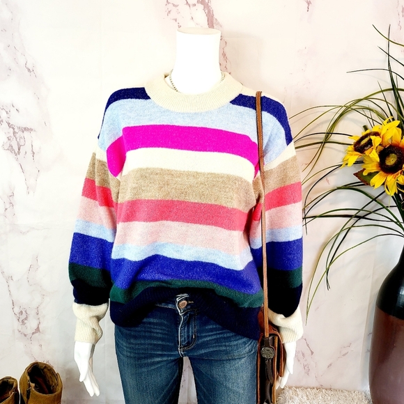 New GAP candy stripe super soft sweater - Picture 2 of 7